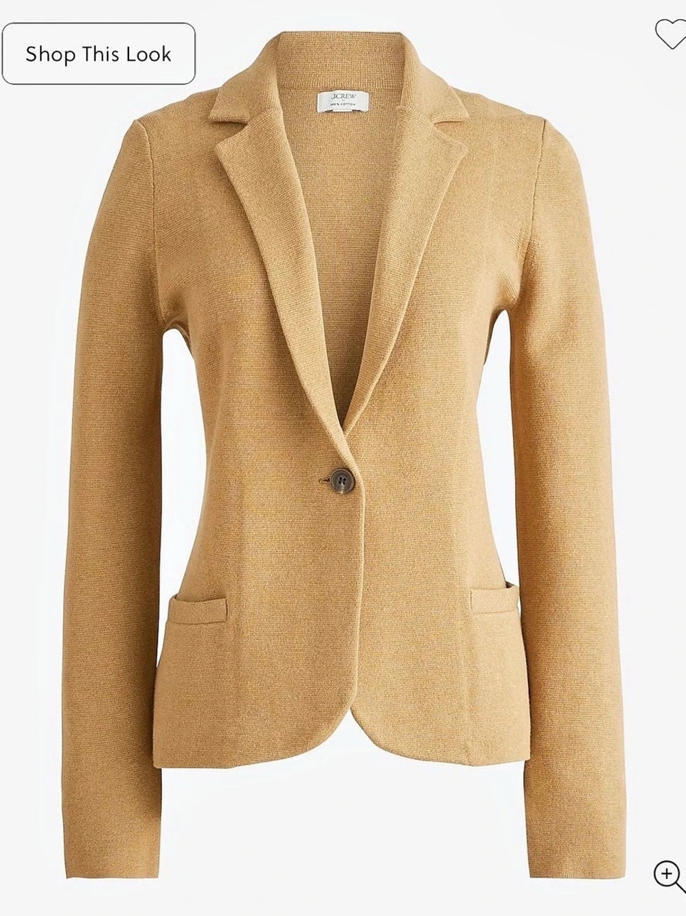 J.Crew Schoolboy Sweater-Blazer Knit Blazer Hthr Acorn Small